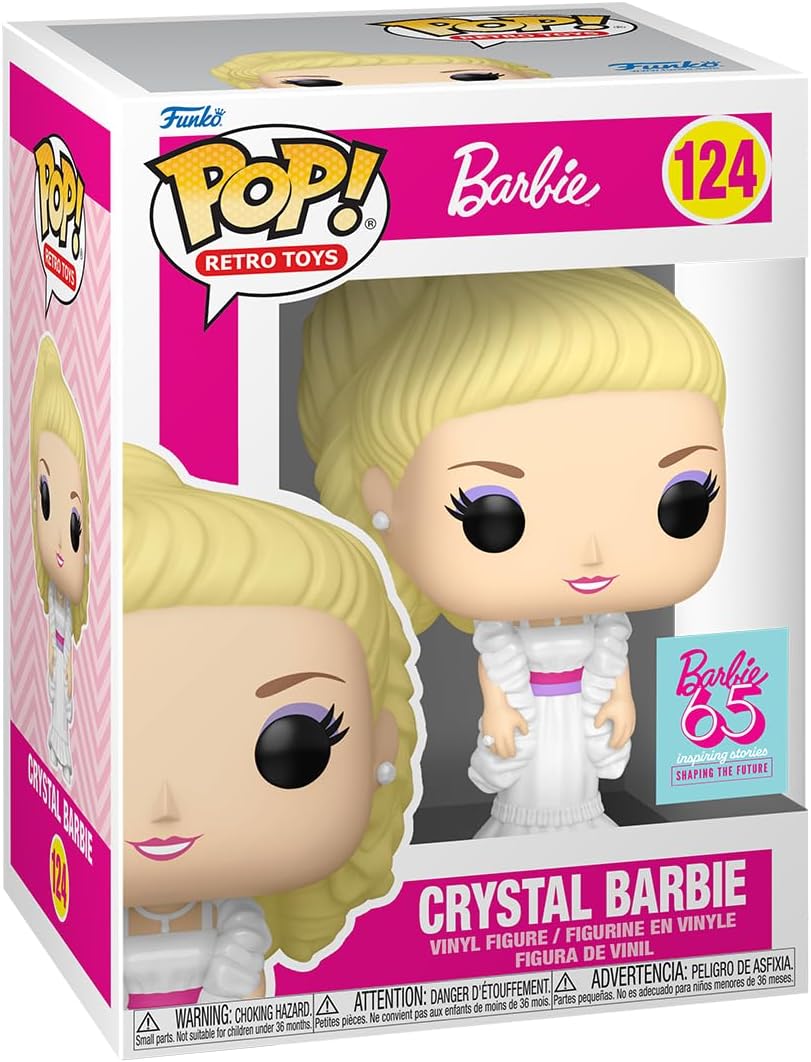 ¡POP! Juguetes retro: Barbie - Barbie de cristal (purpurina) | Mercancía oficial de Ad Icons - Figura de vinilo coleccionable para exhibición en estantería - Idea de regalo de cumpleaños para fanáticos y coleccionistas