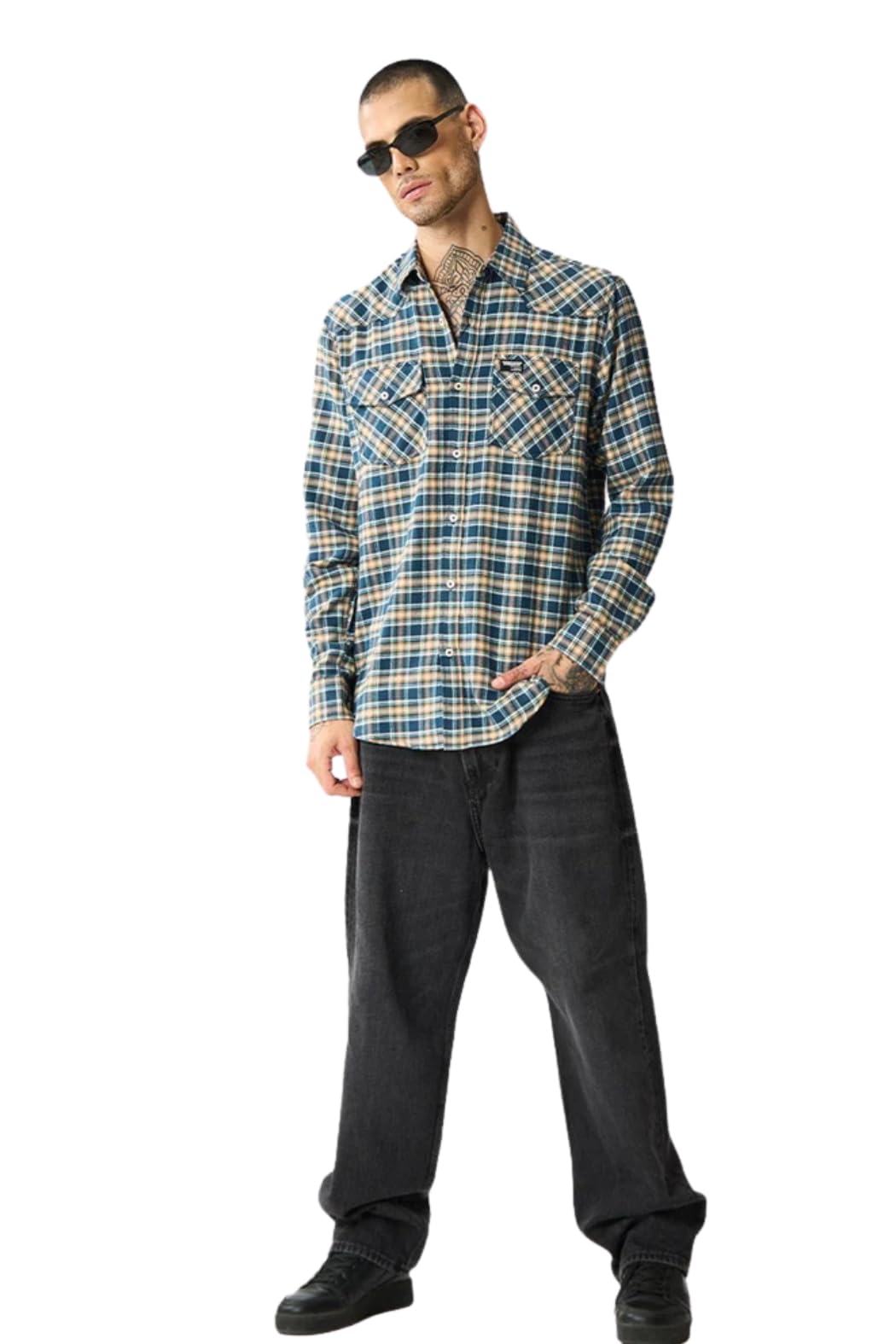 Bonkers Corner Blue Prussian Regular Fit Mens Shirt in blue