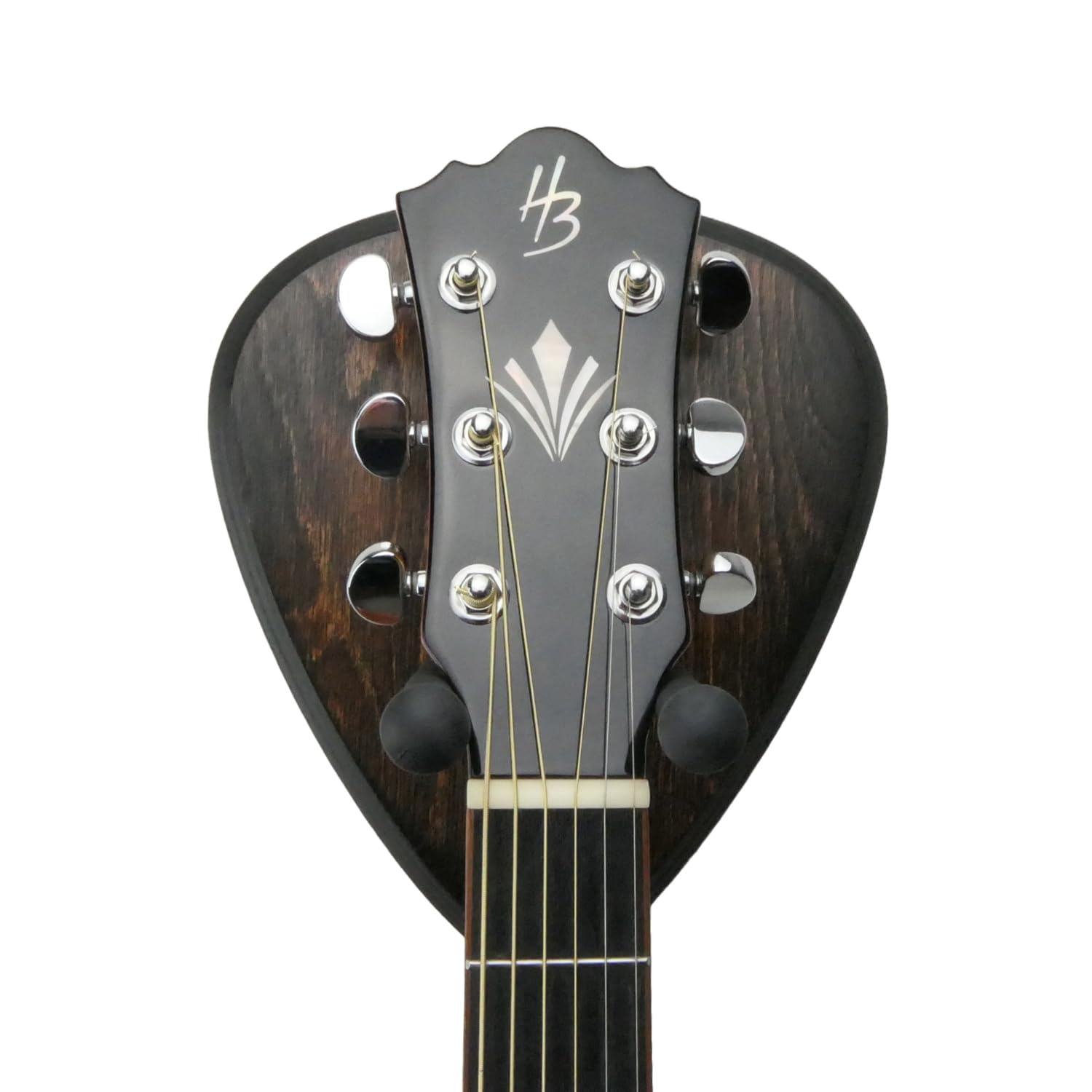 Gitarren Wandhalter aus Holz Wandhalterung - Braun Schwarz 23,5x23,5cm - Gitarrenhalter Modell DARK EDGE FOUR