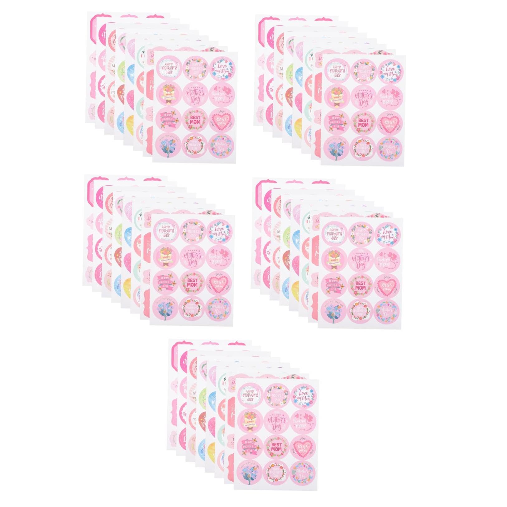 NUOBESTY 5 Juegos Etiquetas De Direcciones Anniversary Decoraciones Etiquetas Adhesivas Para Pegatinas De Agradecimiento Para Etiqueta Para Hornear Rosa 32 Uds * 5