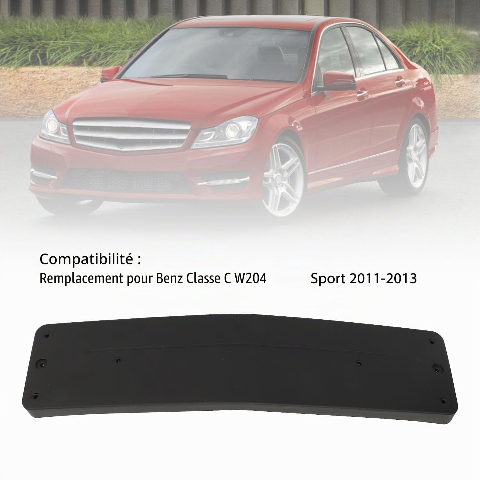 Cadre de Plaque D'immatriculation, Support de Plaque D'immatriculation Avant de Voiture, étiquette de Cadre pour Classe C W204 AMG Sport 2011 à 2013 2048173278 A2048173278,