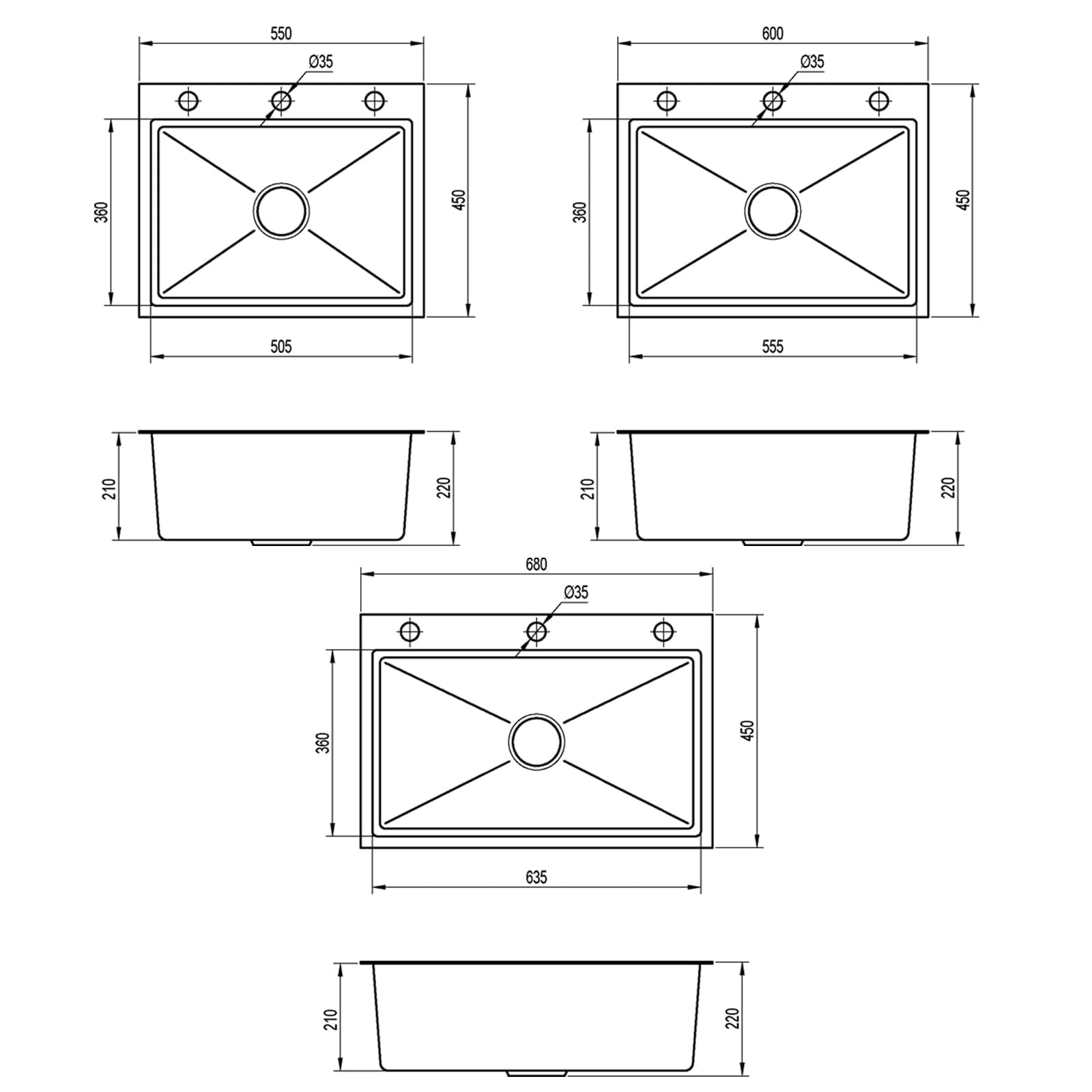 Évier Cuisine Noir en Acier Inoxydable 60 * 45CM, Évier Simple avec Robinet Extensible, Distributeur de Savon et Panier égouttoir avec Robinet Rétractable Panier Distributeur de Savon