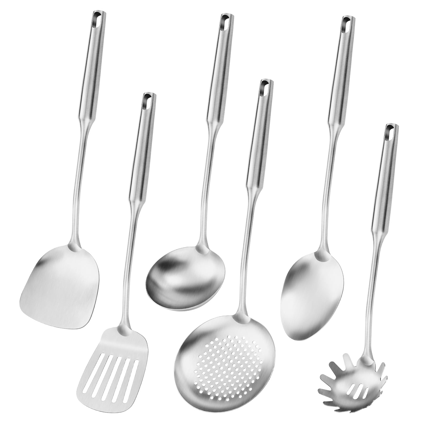 304 Stainless Steel Cooking Utensil,Kitchen Kitchen Utensil with Spatula, Solid Spoon, Ladle...