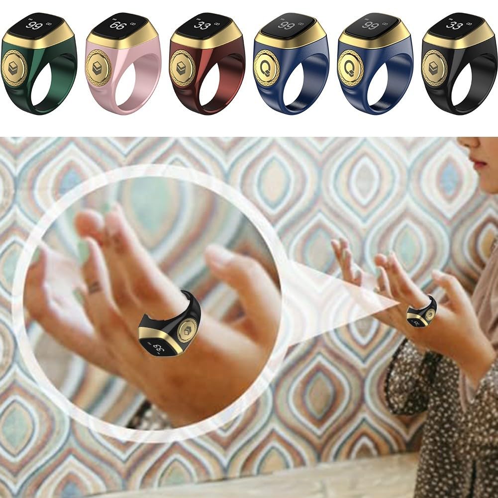 Hasaller Compteur De Doigt Numérique Tasbeeh - Bague Intelligente Prière Musulmane Avec Bluetooth