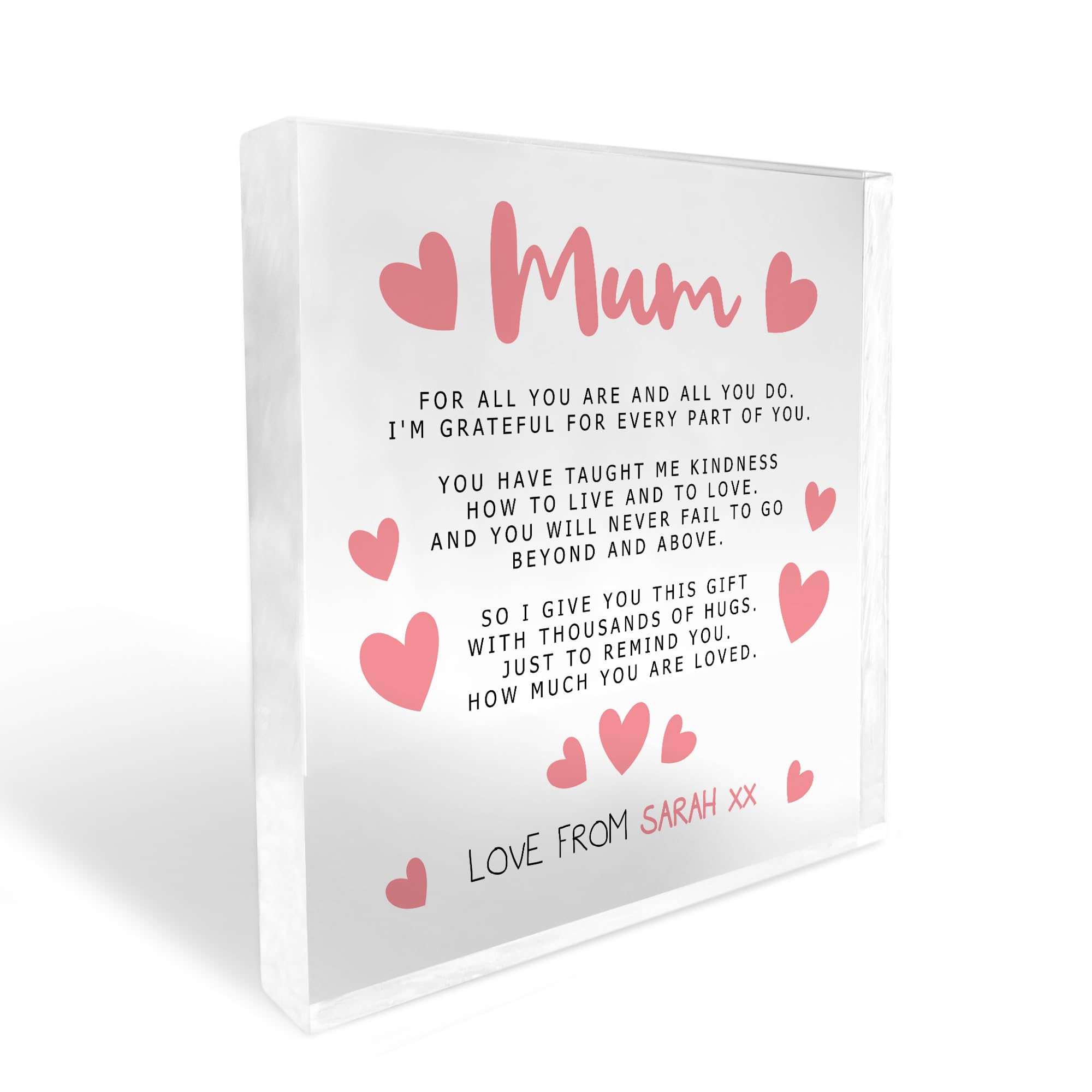 Red Ocean Personalised Plaque For Mum, Mum Gifts From Daughter or Son, Birthday Gifts For Mum, Mother's Day Gift For Mum, Personalised Mum Gifts From Children, Gifts For Her