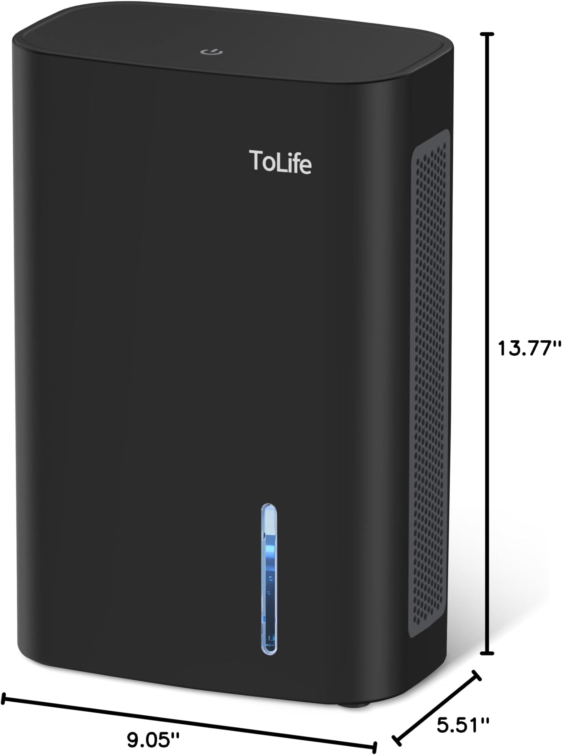 ToLife Dehumidifiers for Bedroom, 95 OZ Dehumidifier for Room with Auto Shut Off, Sleep Mode (800 sq. ft) Portable Dehumidifier for Bathroom, Basement, Home, RV, 7 Colors LED Light, Blackโฆ