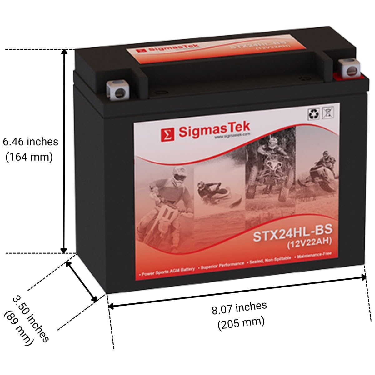 Amazon.com: Yuasa YTX24HL-BS Motorcycle Battery (Replacement