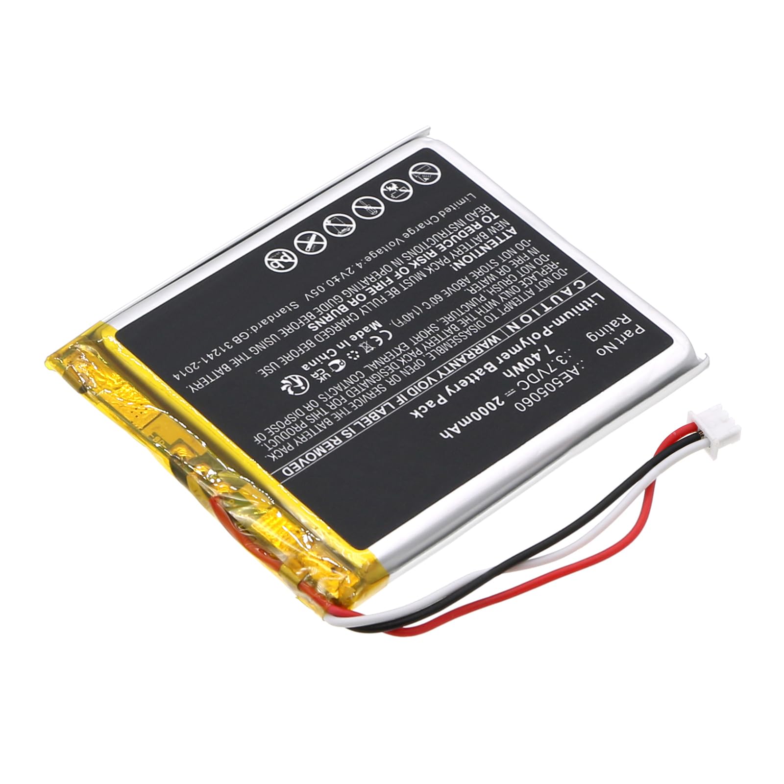 Synergy Digital Player Battery, Compatible with iPod Classic 4th Player, (Li-Pol, 3.7V, 2000mAh) Ultra High Capacity, Replacement for iPod AE505060 Battery