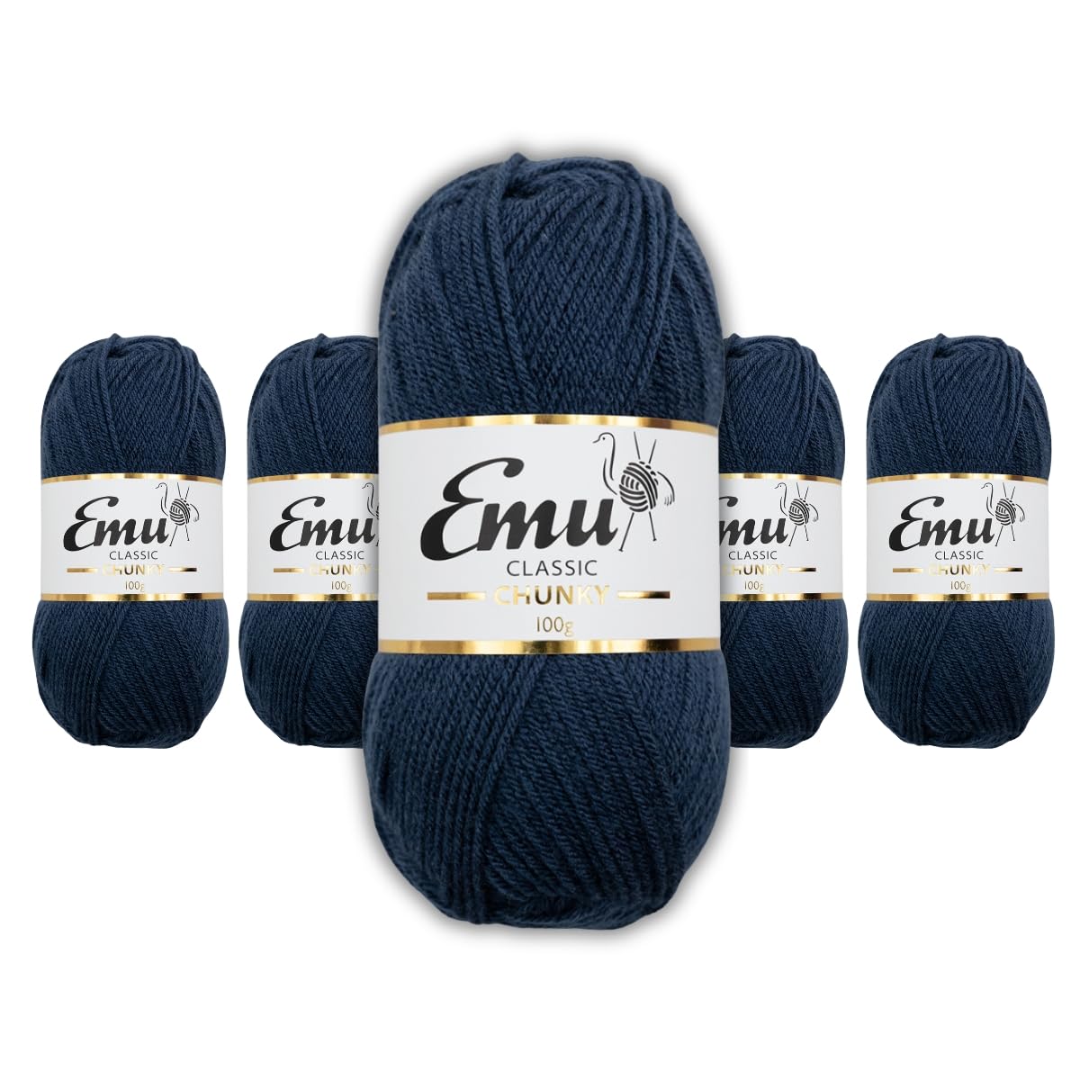 Emu Classic Chunky Acrylic Yarn 100g Balls 164m, Pack of 5, Frenchie - 160 — image 1