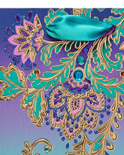 Image of Papyrus 9 inch Medium Gift Bag (Jacobean Floral) for Birthdays, Weddings, Bridal Showers, Baby Showers and All Occasions (1-Bag)