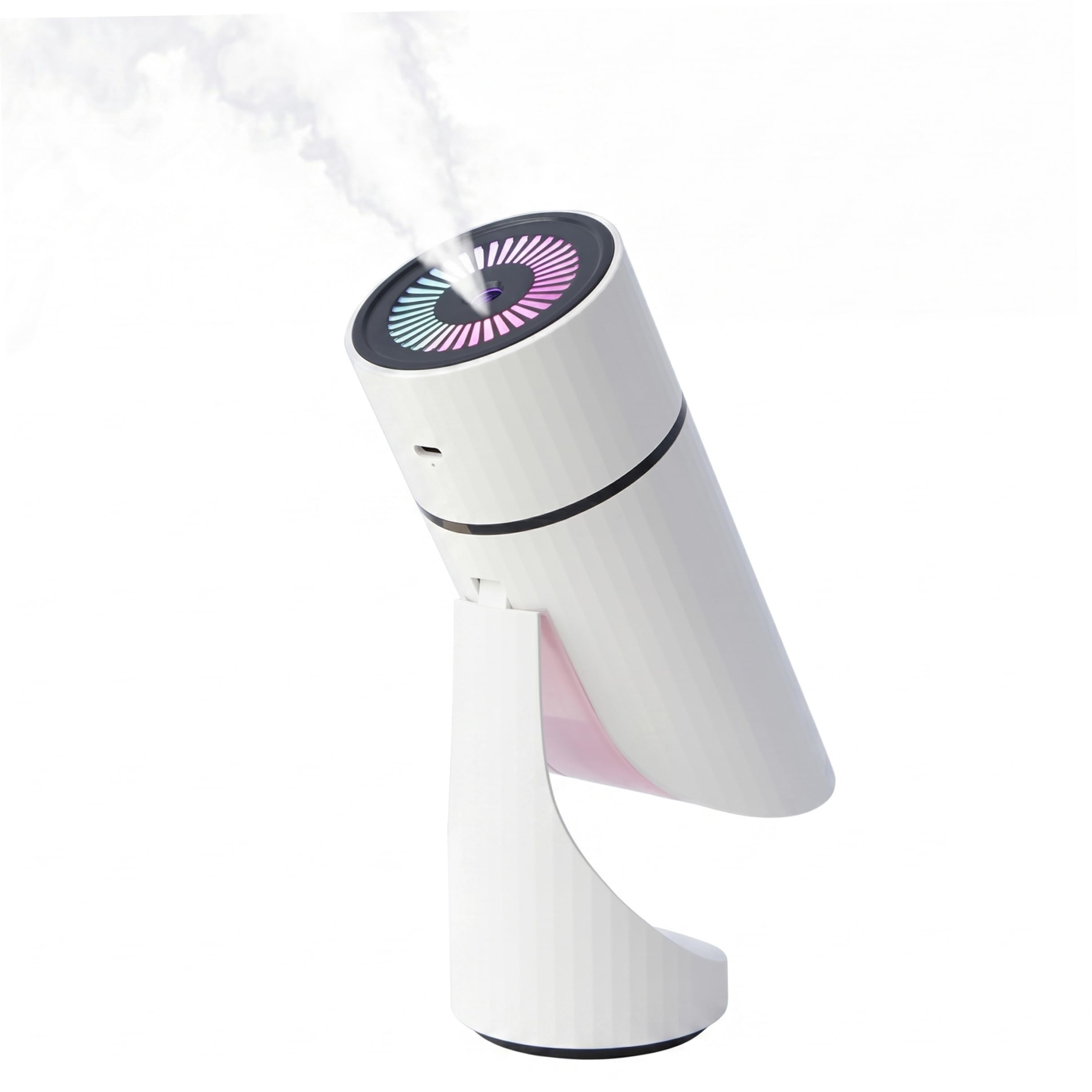 Humidificateur rechargeable pour chien avec brume réglable et design silencieux blanc