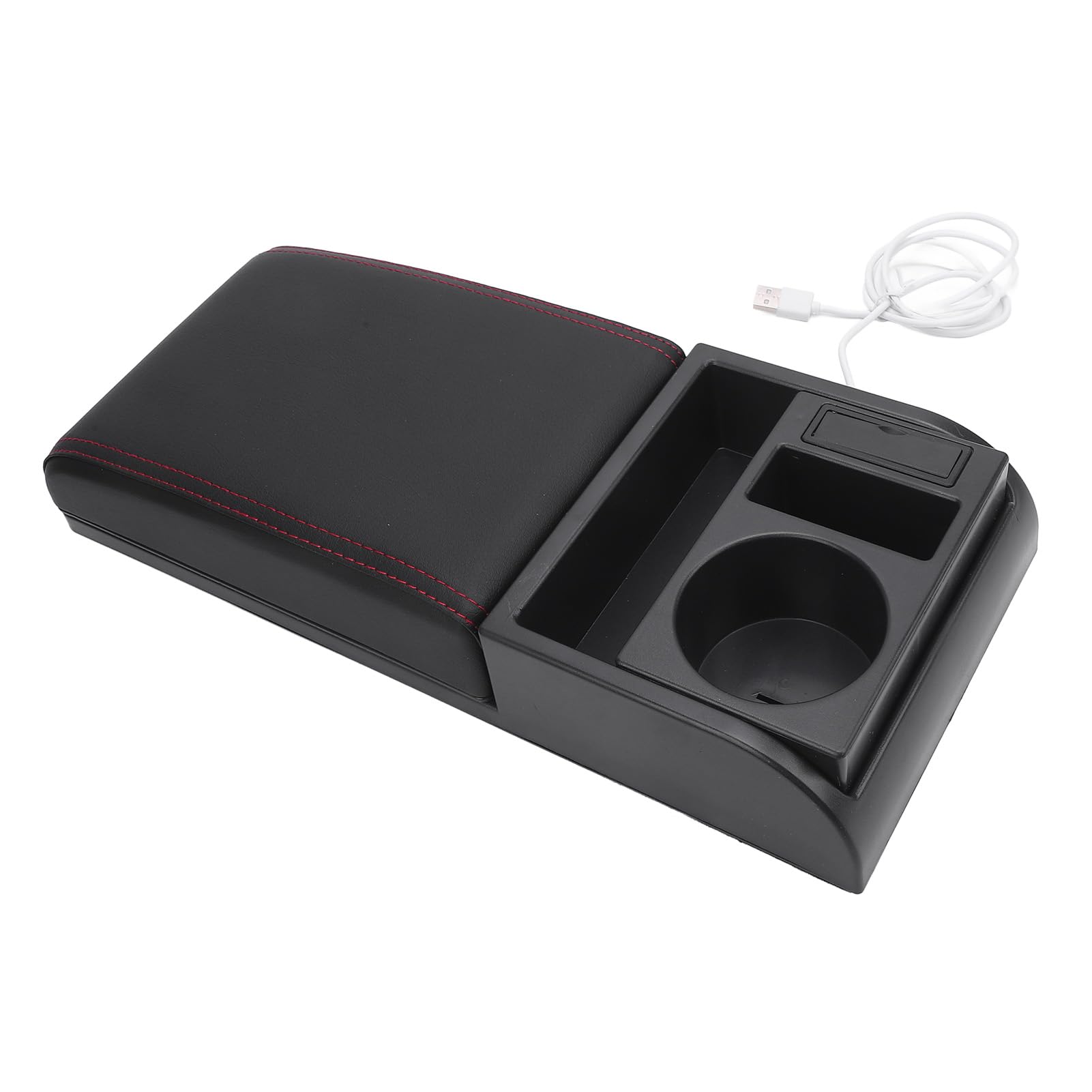Funda para Consola Central, Funda de Protección Integral para Coche, Cojín para Reposabrazos de Coche Fácil de Limpiar con Bolsa de Almacenamiento con Portavasos USB, Ideal para la Mayoría