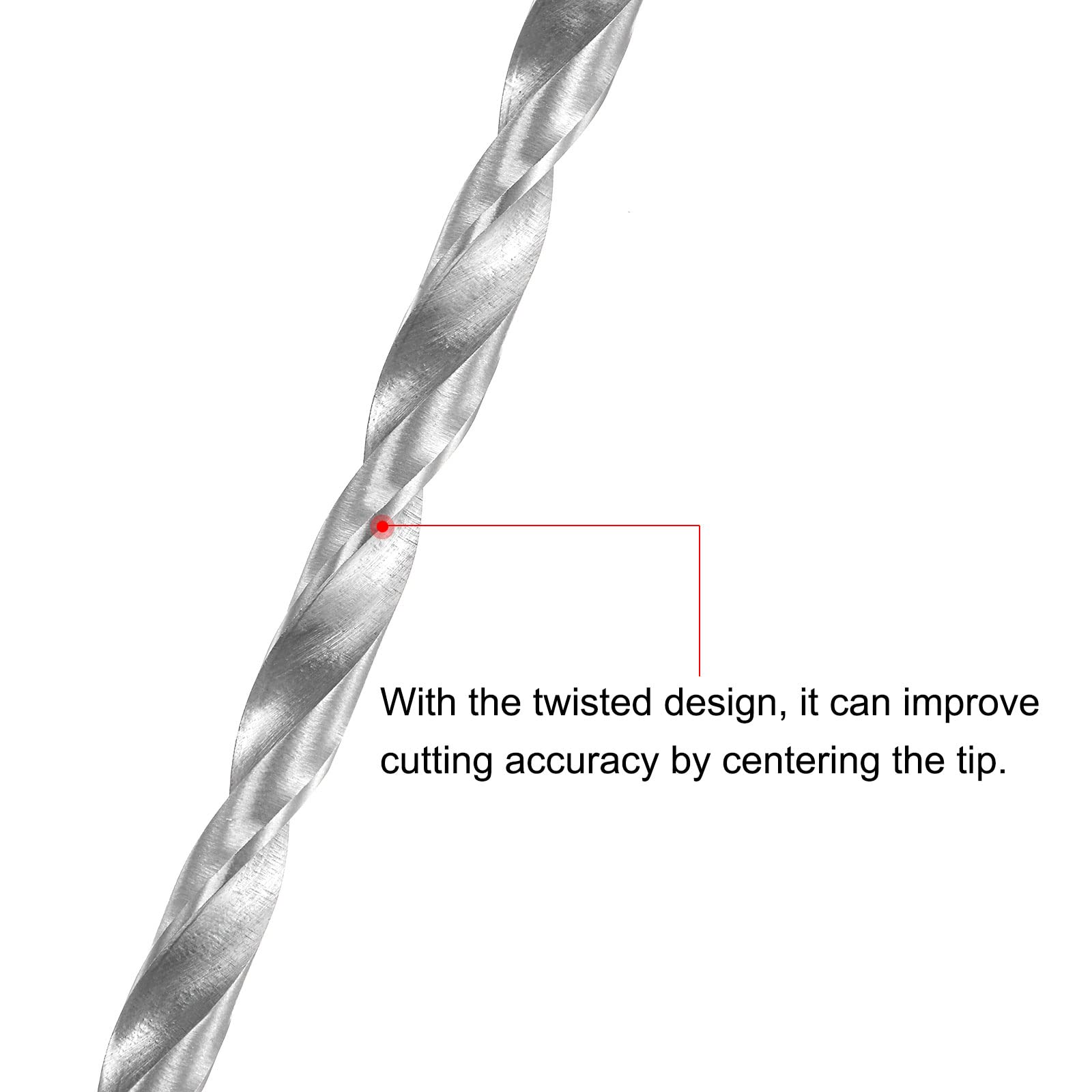 sourcing map HSS (Hochgeschwindigkeitsstahl) extra lange Spiralbohrer Bohrer, 5,2 mm Bohrerdurchmesser 160 mm Länge 2 Stück