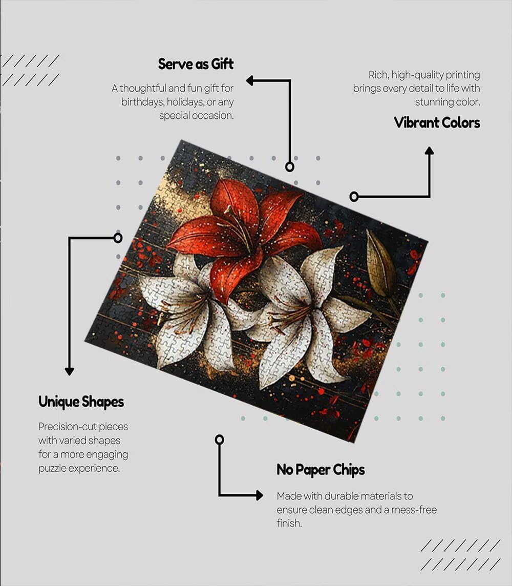 Puzzle 2000 Teile Erwachsene, WeißE Blumen Rote Blumen Jigsaw Puzzle 2000 Teile, Impossible Klassische Puzzles, Komplex Herausfordernd Puzzles, Familie Spiele, Wanddekoration Geschenke BXHZW2-19