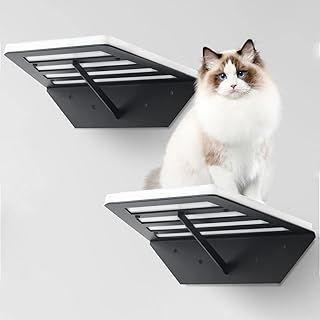 Cat Wall Furniture Cat Climbing Shelf Wall Mounted, Two Cat Wall Steps with Felt Mat, Cat Scratching Posts for Window Perch, Cat Shelves and Perches for Wall, Pet Steps for Cat Platform Supplies