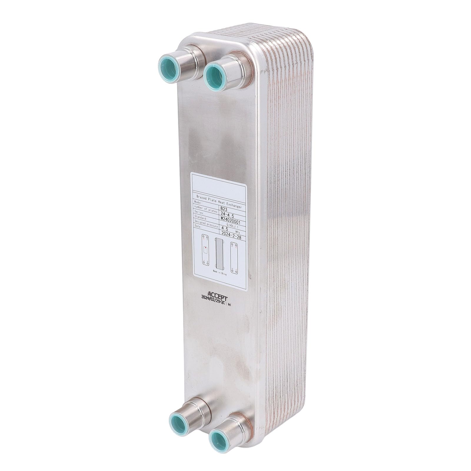 Scambiatore di Calore a Piastre, Refrigeratore per Scambiatore di Calore a Piastre Brasate in Acciaio Inossidabile 304, Refrigeratore Brasato in Rame con Brasatura Al Rame Al 99,9%, Ideale