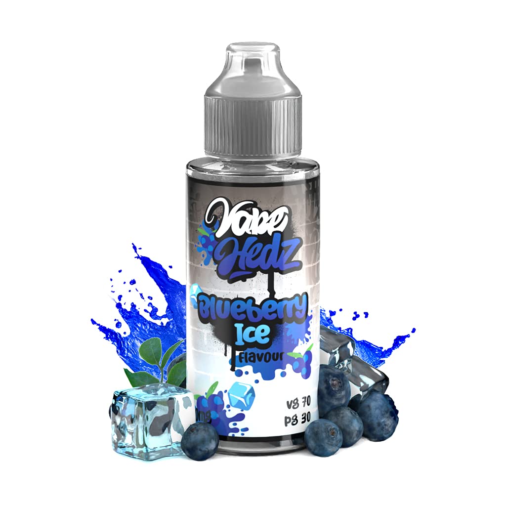 Blueberry Ice - Liquid - 100ml Vape Juice for E-Cigarettes - Vape Liquid No Nicotine - 70/30 Ratio - Short Fill Ecig Liquid for Vape Kit - Great E-Cig Gift for Men and Women - No Tar Or Tobacco