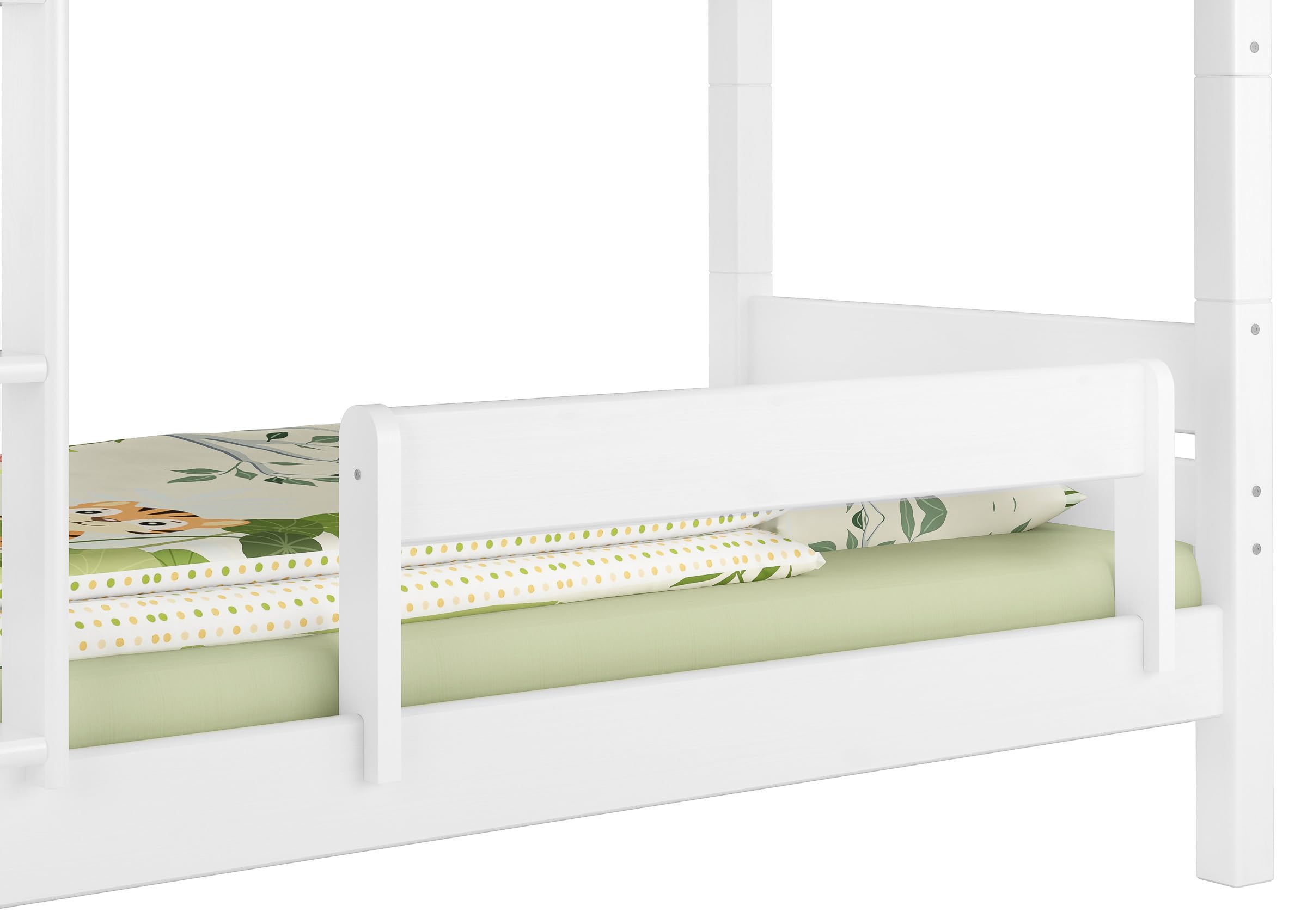 Barrière de sécurité enfant pour lits superposés, pin massif naturel ou blanc V-60.Kisi-B28pin blanc