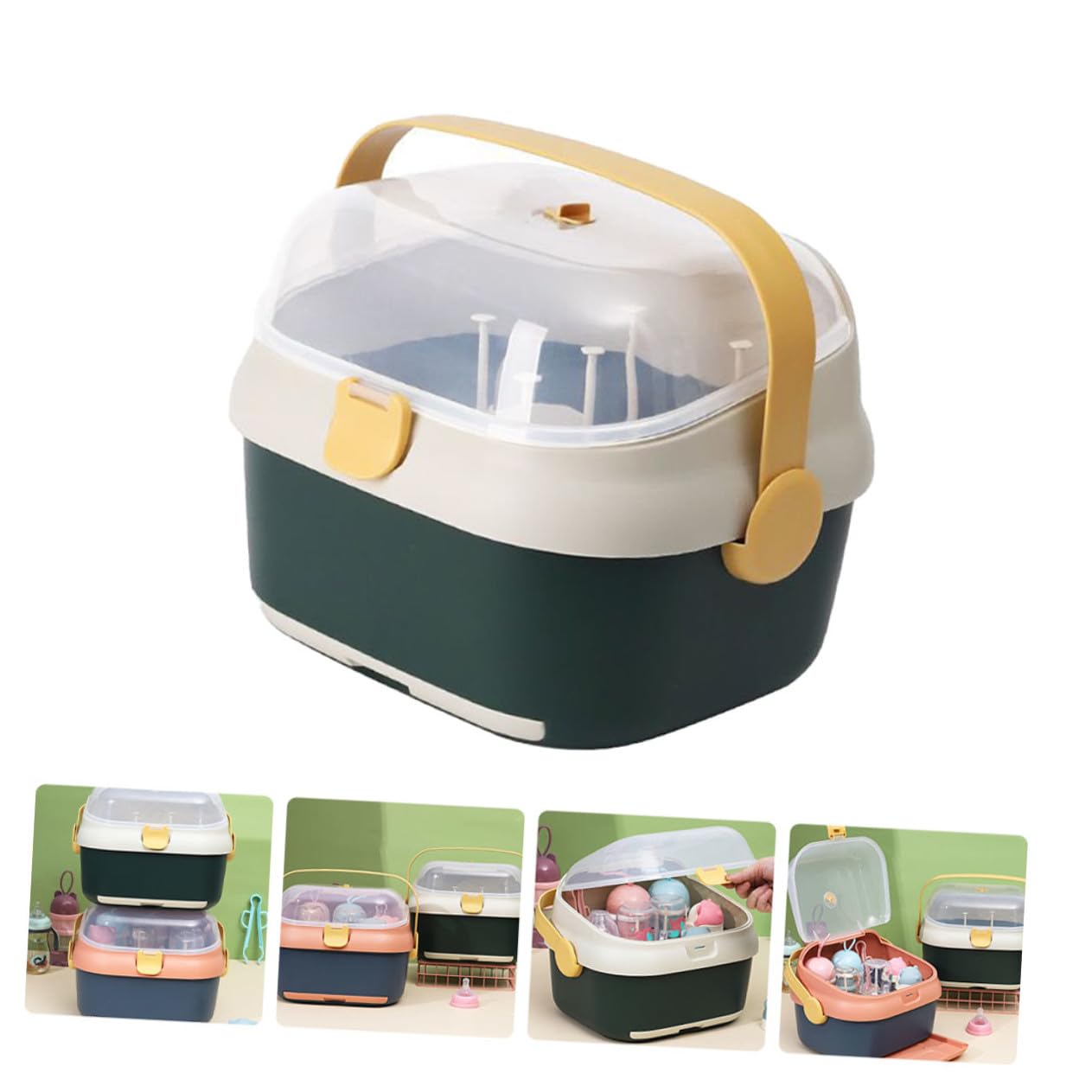 Boîte de Séchage Rangement Scellé pour Biberons en PP Multifonction pour Stockage Sécurisé Couvercle Anti-poussière pour Biberons et Tétines Bébé