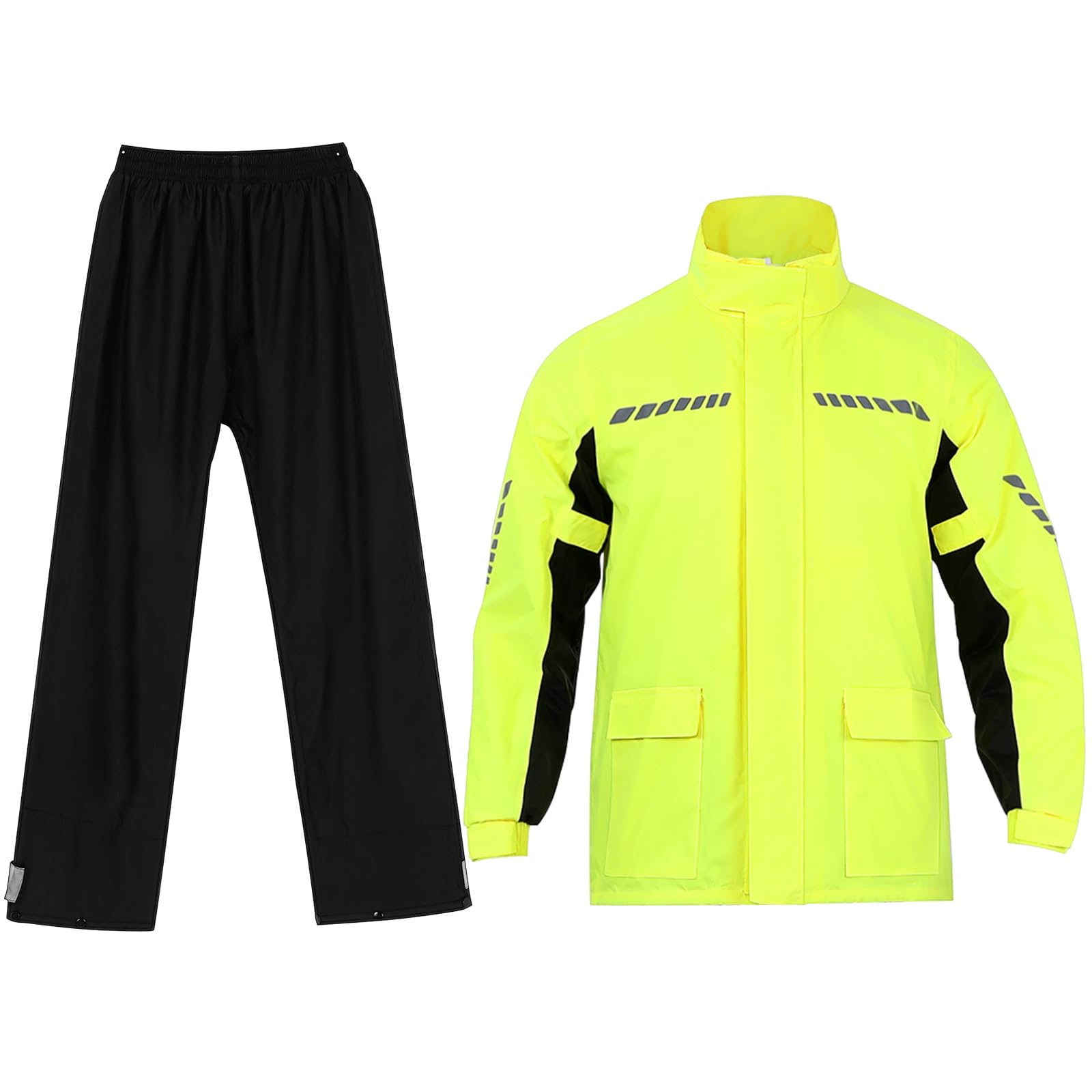 BESTOYARD de Pluie Coupe-Vent Imperméable en Nylon Moto Homme avec Couvre-Chaussures Réfléchissants et Résistant aux Tempêtes pour Sécurité Nocturne et Conduite