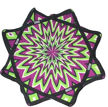 Mougee - Classic Flow Star - للمبتدئين والمتقدمين - ممتعة ومليئة بالتحديات - لعبة تدفق مزدوجة الخياطة - ألوان وأنماط نابضة بالحياة متينة - قطر 27 - أرجواني متفجر أرجواني/أخضر