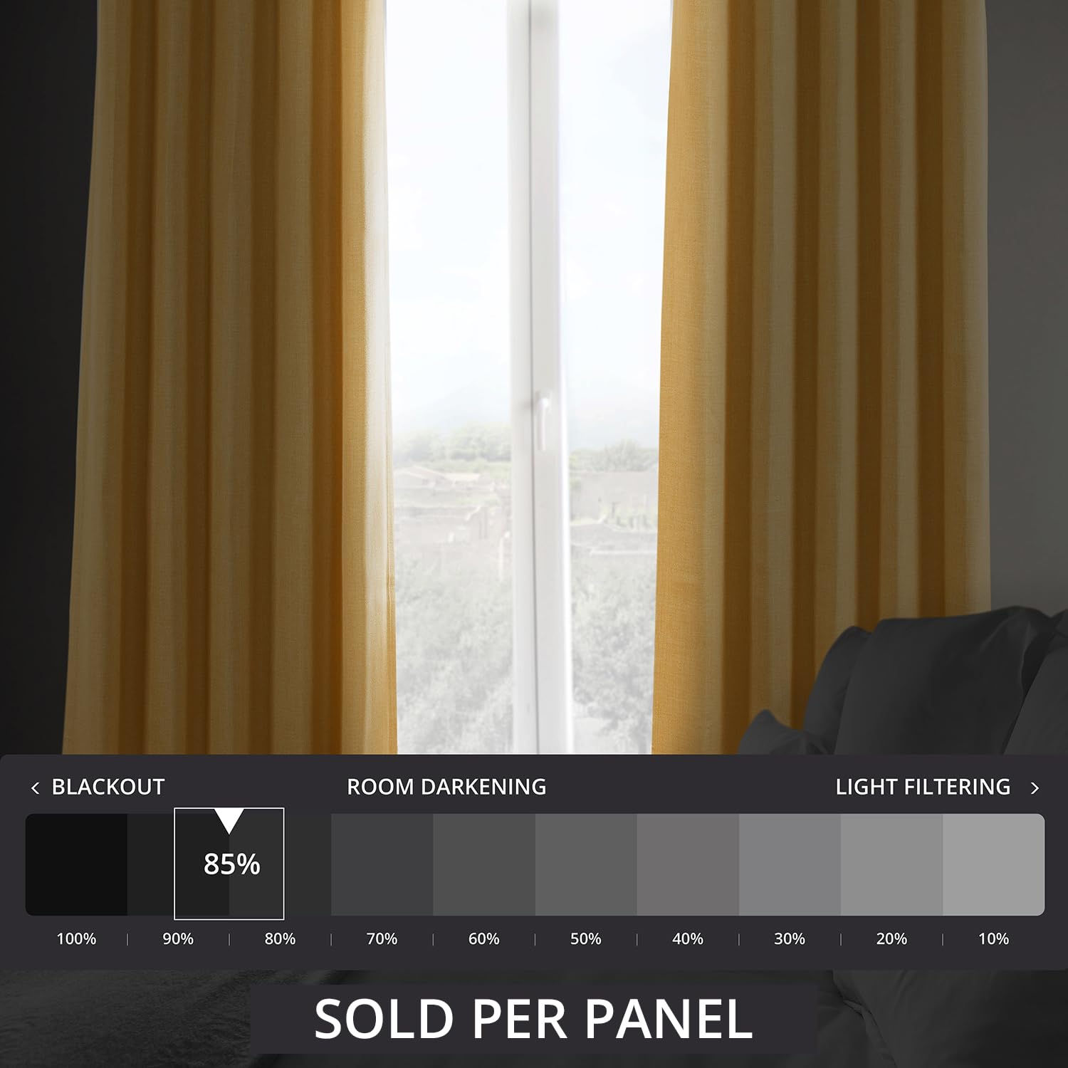 HPD Half Price Drapes Faux Linen Room Darkening Curtains - Image 2