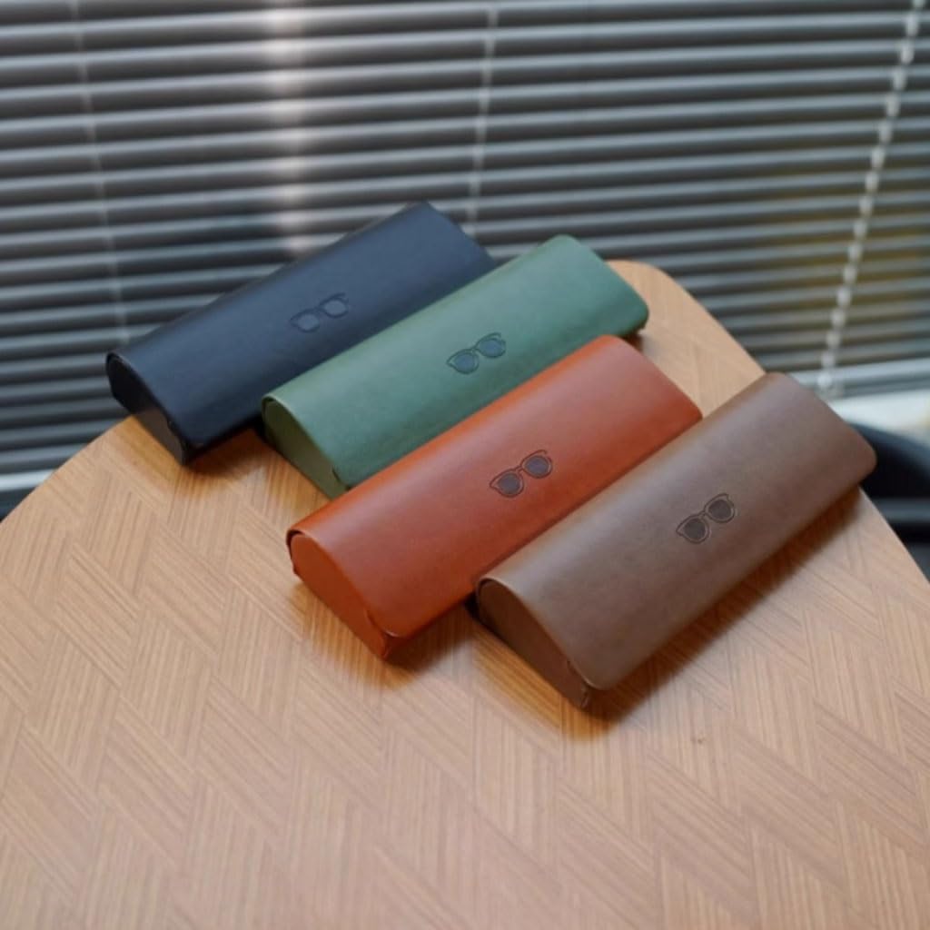 Étui À Lunettes Étui À Lunettes De Soleil Rétro Portable Fait Main Aimanté for Myopie Organiseur De Lunettes(A)