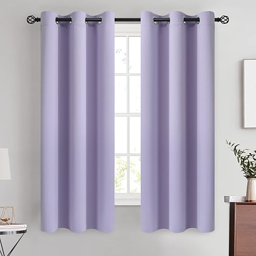 Miniatura 235 de COSVIYA Cortinas 100% opacas para dormitorio con forro negro, bloqueo de luz completa, aislamiento térmico y ojales, tratamiento de ventana de 54