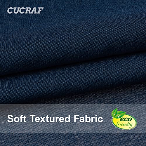 Cucraf Sheer Curtains Panels For Living Room Bedroom Small Window Semi Treatment Drapes Voile Rod Pocket,Set Of 2 (54 X 63 Inches Long,Navy Blue) #TOP5