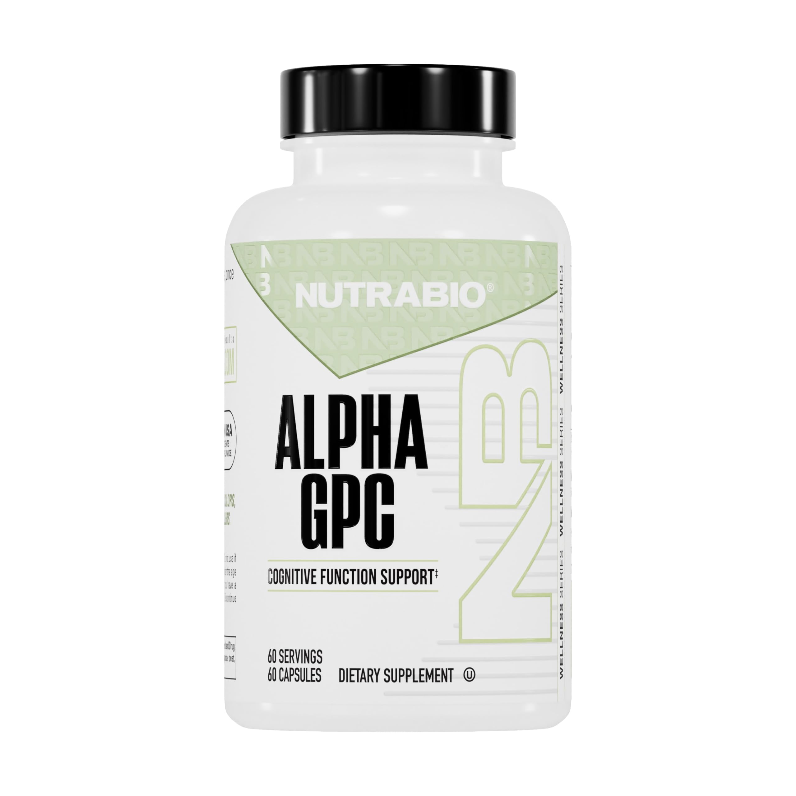 NutraBioAlpha GPC, Brain Support & Improved Memory Function, 300mg - 60 Vegetable Capsules