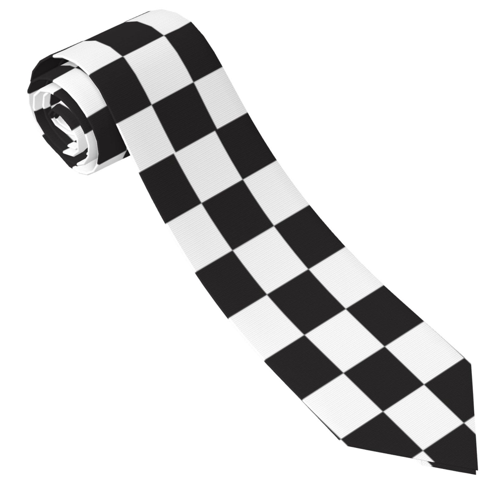 SMAZDFXX Black and White Check 3 Men's Ties Fashion Neckties Casual Gentleman Necktie Novelty Neck Ties for Men