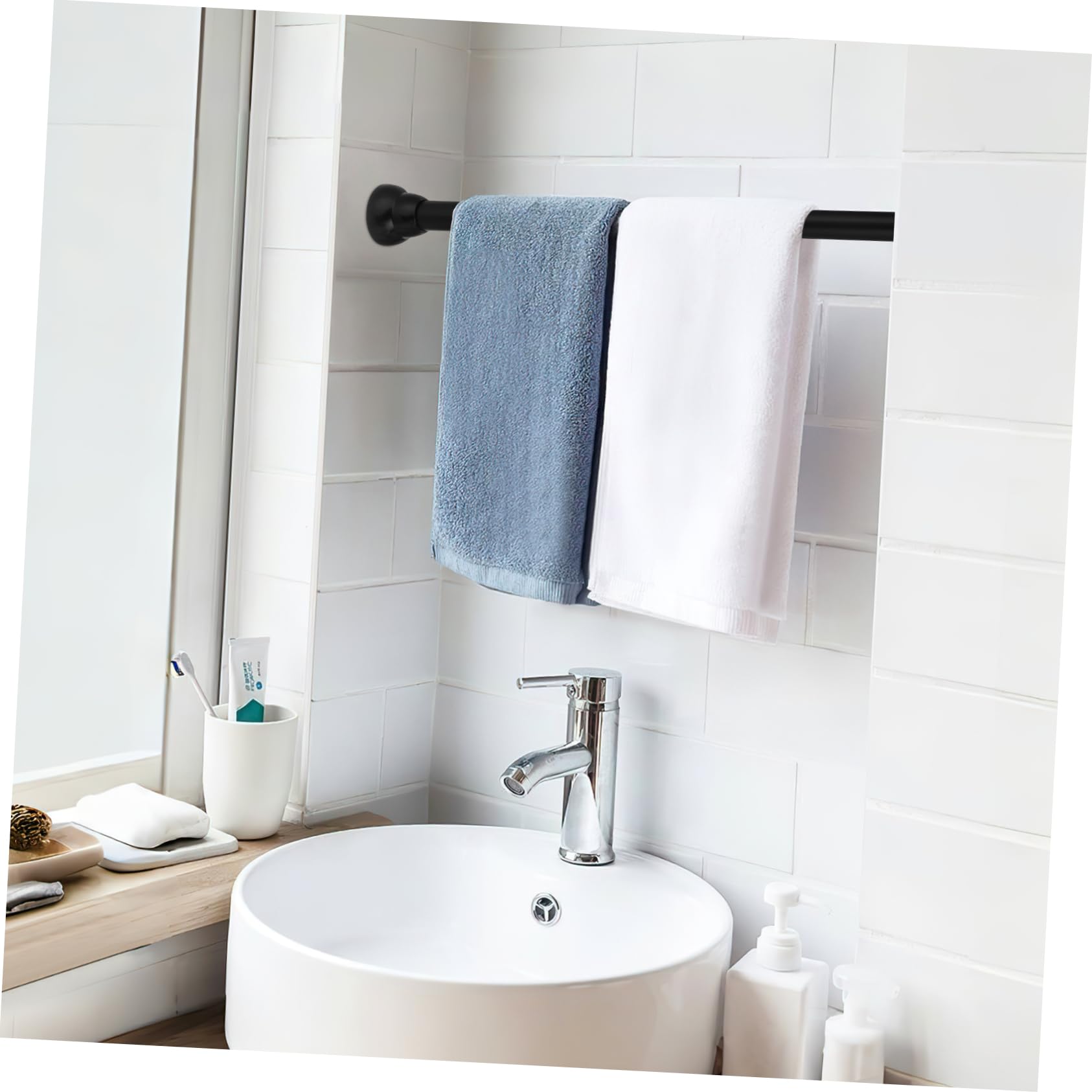 Cabilock Barra De Cortina De Ducha Perforada Tensores Para Ventanas 48 a 84 Barra De Cortina Extensible Barras De Cortina Barras De Ducha Para Baño Guía Multifunción Acero Inoxidable