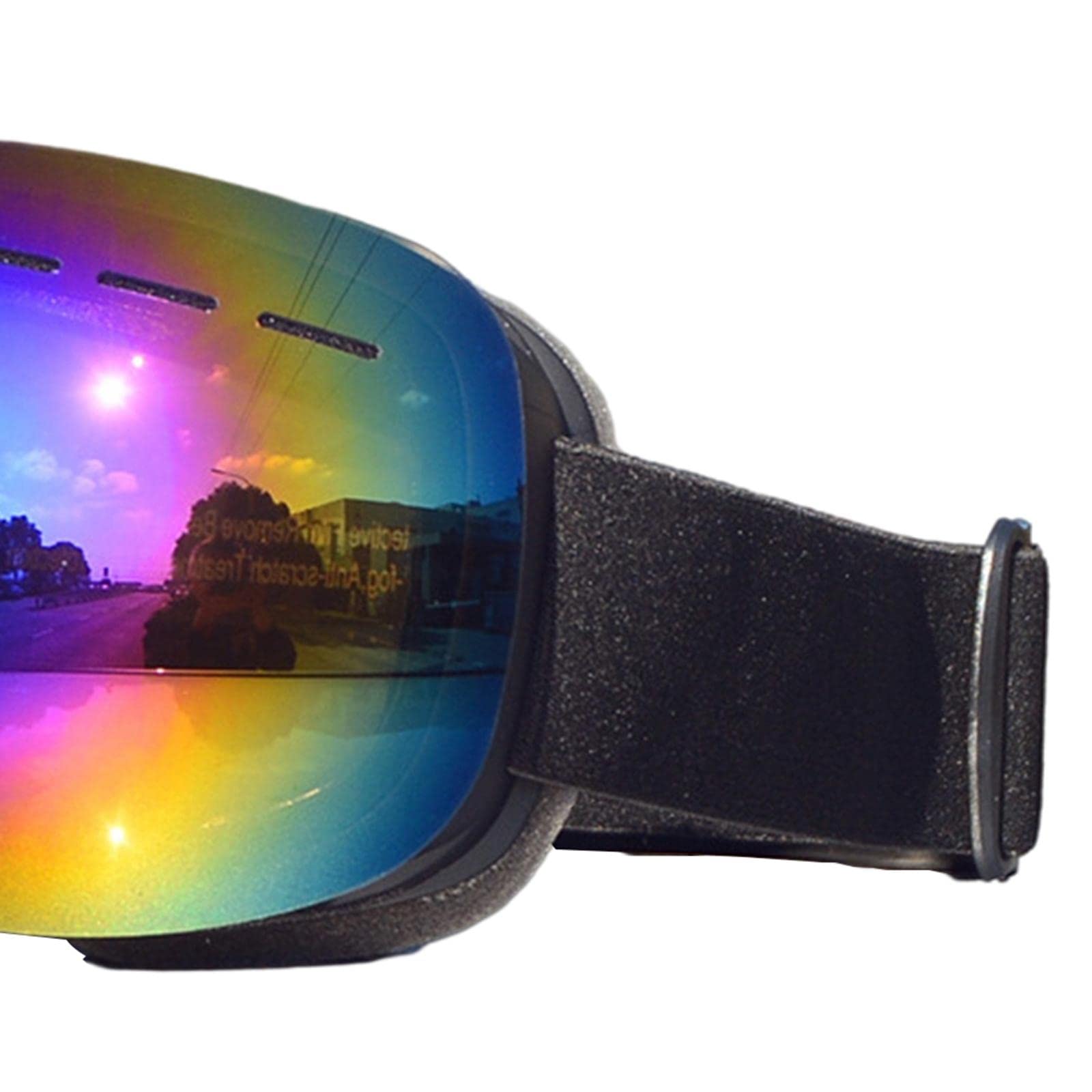 Gafas de Esquí con Lentes Protectoras Desmontables, Protección, Resistentes Al Viento Y Al Polvo, Ideales para Patinaje, Motos de Nieve Y Motocross, Lentes Azules, Marco Negro