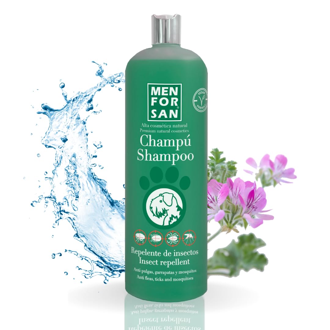 MENFORSAN Champú repelente de insectos para perros 1L, con citronela ingrediente natural