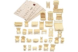 LoveInUSA 3D Wooden Dollhouse Furniture Puzzle DIY Miniature Furniture Sets, Diorama Accessories
