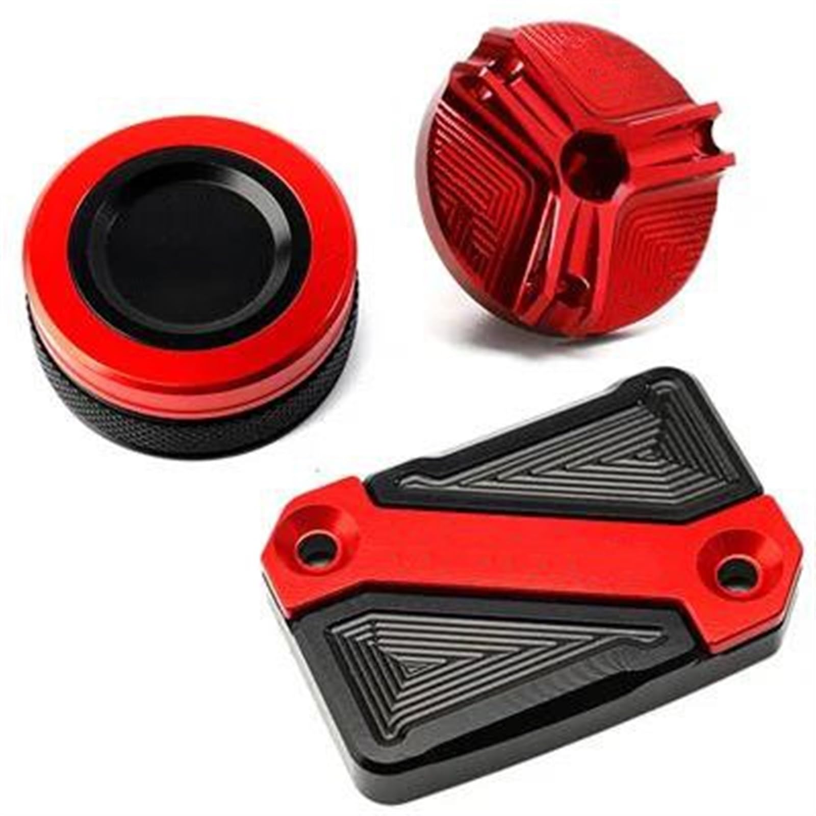 BAYDE Tappo riempimento dell'olio Copertura del Serbatoio del Liquido dei Freni Anteriore E Posteriore del Motociclo Il Tappo del Serbatoio Dell'olio Motore per MT125 2008-2020(A Set Red)