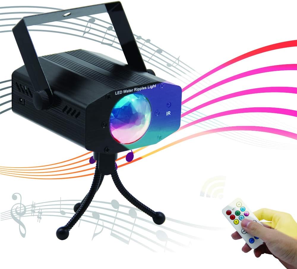 Reching LED Disco Light Sound Ocean Effect LED Stage Lights Strobe Effects,10 Colors with IR Controller For KTV Lighting Xmas Party Wedding Show Club Pub Disco DJ Lighting - 3rd Generation