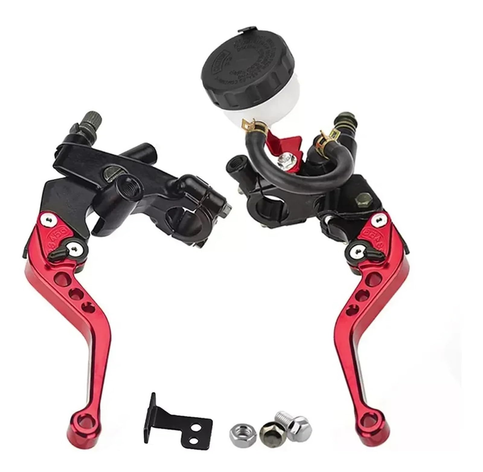 Kvswbre Red Motorcycle Rear Brake Pump Universal Motorcycle Clutch Brake Master Cylinder Reservoir Fit For Yamaha Kawasaki(Red)