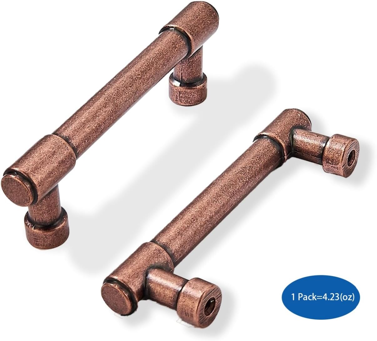 KHTUMEWARE-80259 Antique Copper Cabinet Pulls CTC 3 in (76 mm) 10-Pack in Antique Copper — KHTUMEWARE