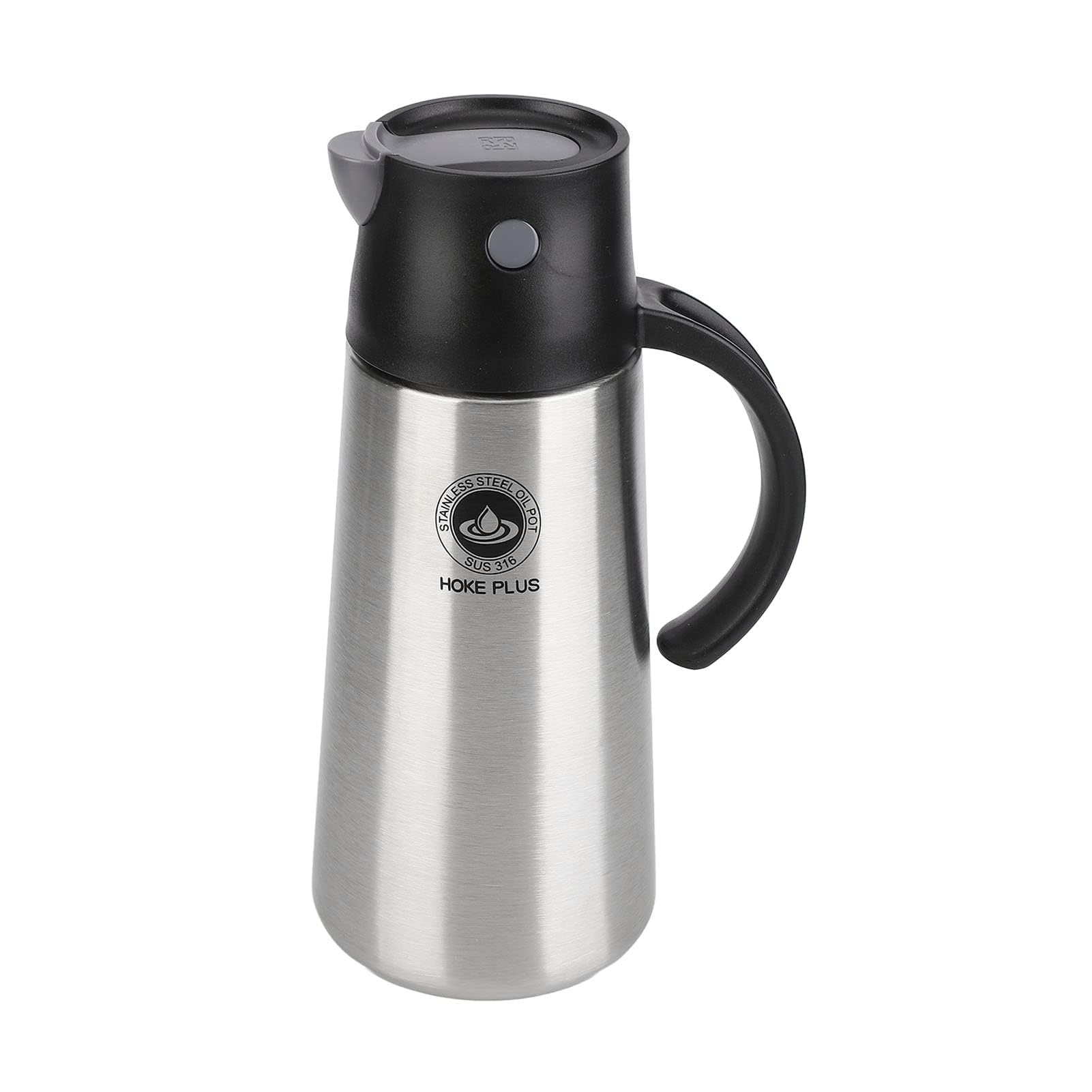 Distributeur d'huile 750 ml flacon cuisine acier inoxydable noir