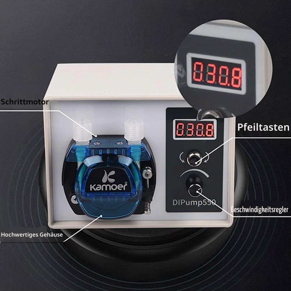 Kamoer DIP 3 Rotoren Schrittmotor-Schlauchpumpe 24 V kleine intelligente Labor-Flüssigkeitsdosierpumpe mit variabler Geschwindigkeit und hohem Durchfluss 0-452 ml/min BPT-Schlauch 4,8 mm Innendurchmes