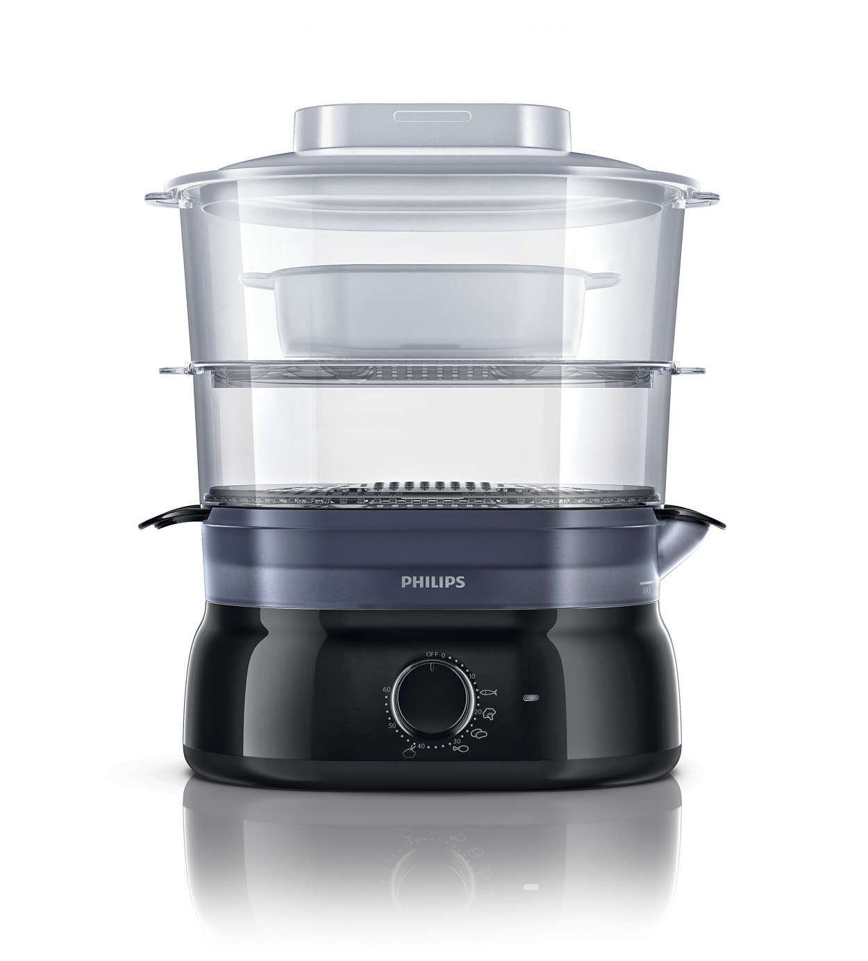 Philips HD9116/00 Vaporiera con Infusore di aromi, 2 cestelli, Capacità 5 L - Daily Collection