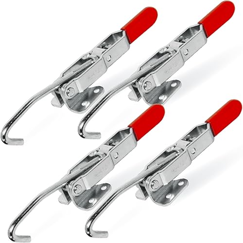 Miniatura 15 de POWERTEC Kit de abrazadera de palanca y perilla de pista en T, herramientas de carpintería para pista en T, 4 unidades, capacidad de sujeción de 300