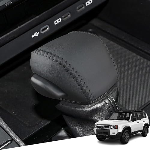 Miniatura 14 de Great-luck Funda Protectora de Perilla de Palanca de Cambios Automática de Cuero Genuino con Moldura, Accesorios Interiores Personalizados
