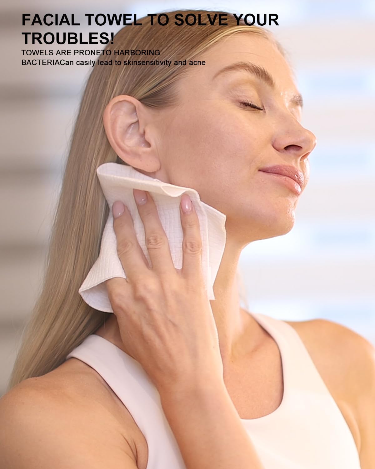 LUXU Asciugamani per il viso puliti, Asciugamano per il viso monouso, Salviette per il viso, Salviette struccanti asciutti(25 unità), Asciugamani viso puliti per pelli sensibili, morbidi e spessi per