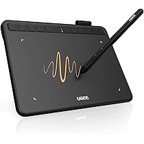 UGEE S640 Tavoletta Grafica da 6,3×4 Pollici di Area Attiva, Tavola Grafica con 10 Tasti di Scelta Rapida, Penna Senza Batteria con 8192 Livelli di Pressione