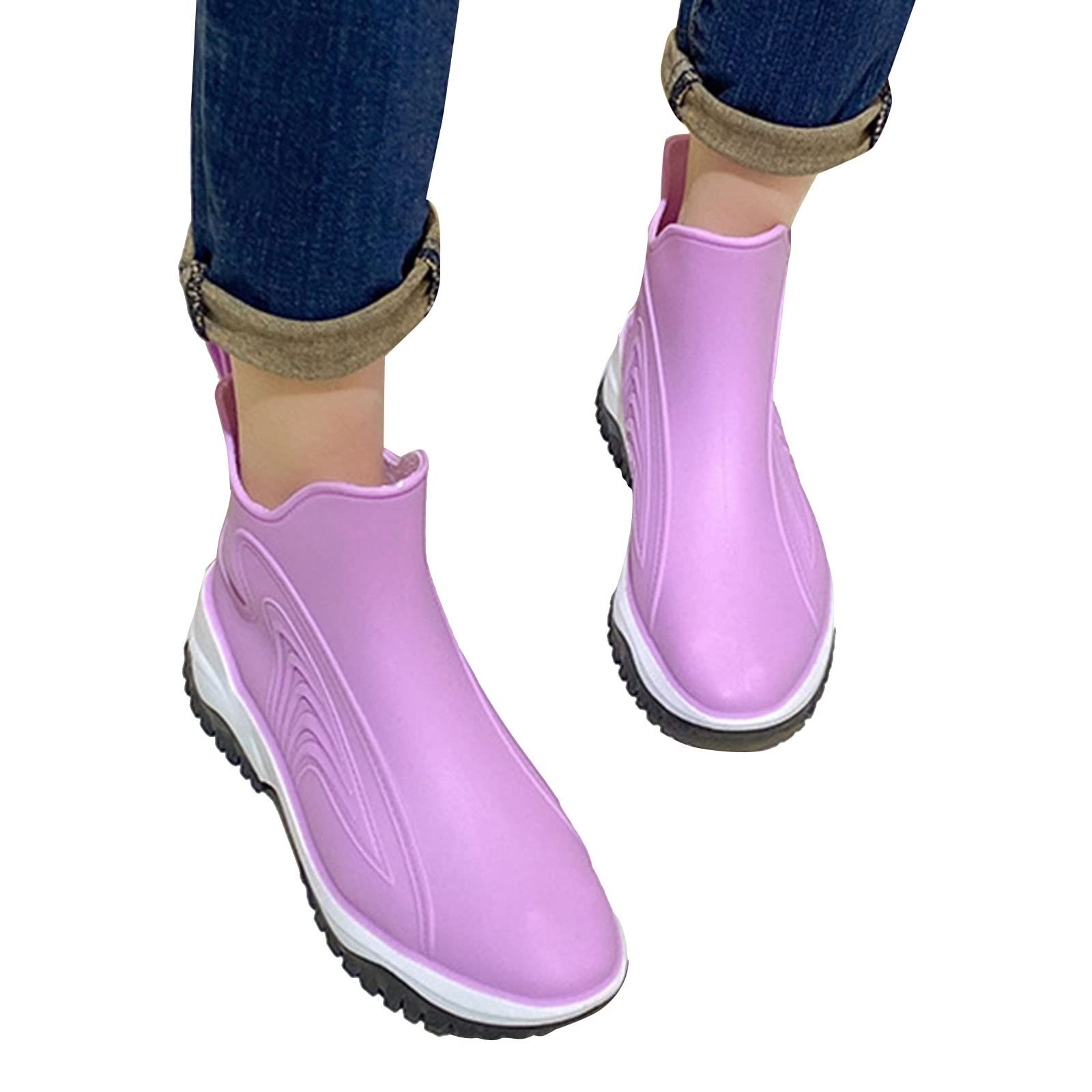 Botas de agua para mujer, botas de lluvia impermeables, botas de lluvia antideslizantes, botas de trabajo al aire libre, zapatos de jardín, cortos, botas de goma, botas de deslizamiento, botines,