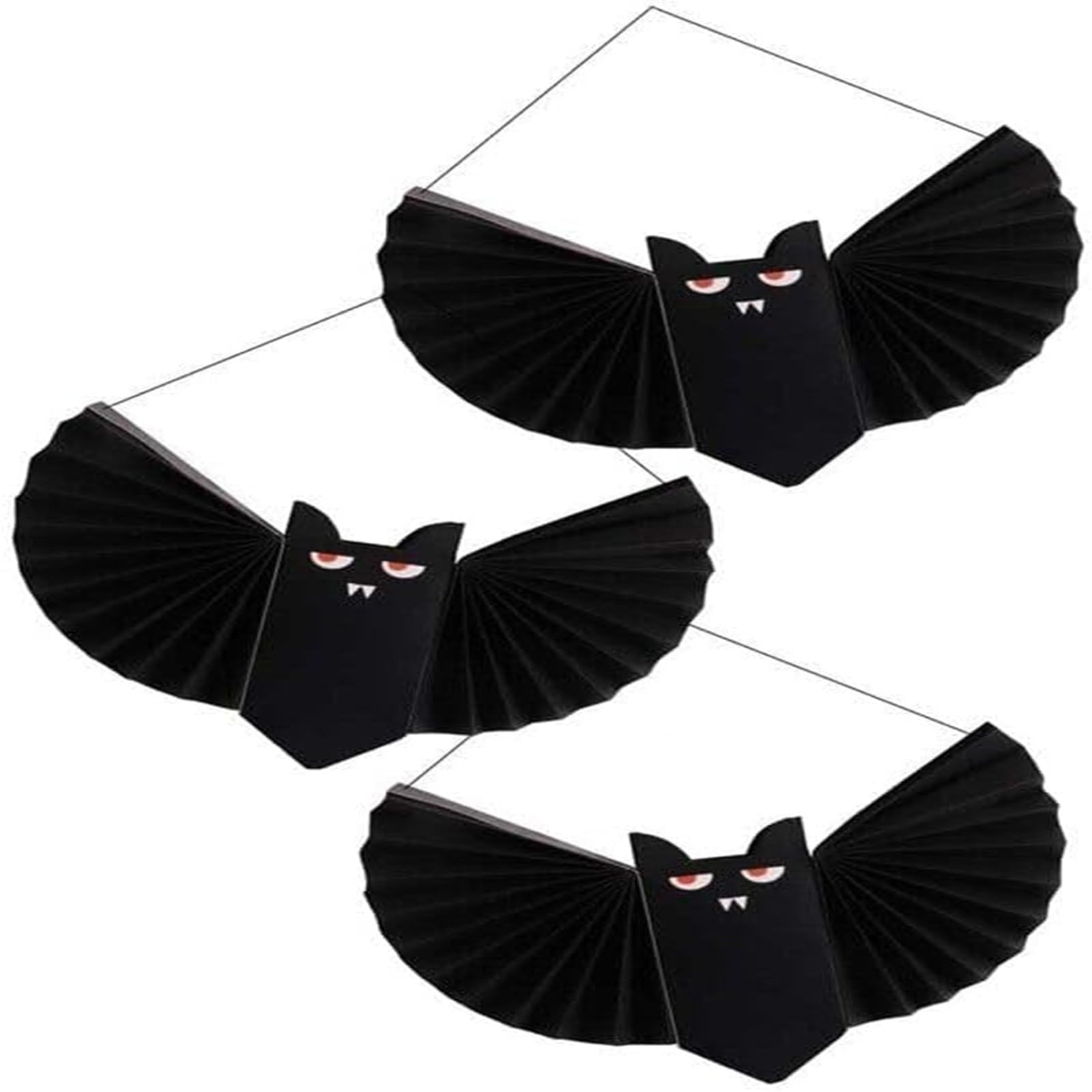 Paulstore Black Halloween Party Honeycomb Paper Bat Hanging Scary Spooky Fun Decoration
