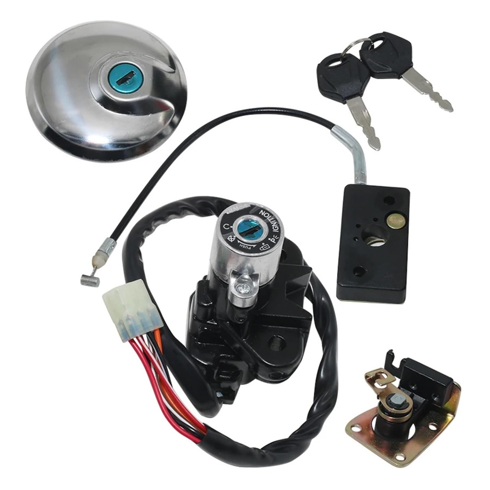 Compatible Con Suzuki GZ125 GZ 125 1998-2003 GZ250 1999-2011, Interruptor De Encendido Combustible Y Gas Para Motocicleta Kit Llave Cerradura de encendido con llaveJuego