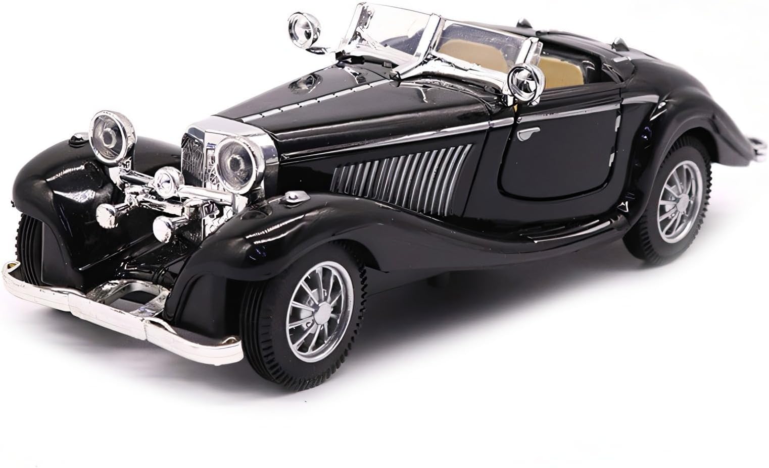 1:28 Scale Pullback Diecast Metal Antique Classic Model Cars Collectible Toy Gifts (Black,Length 6.5in/16.8cm)